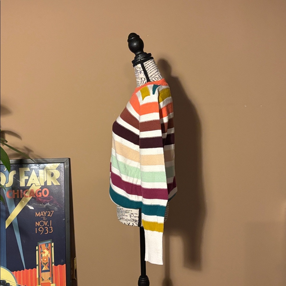 LOFT Multicolor Striped Crew Neck Sweater - Picture 3 of 8